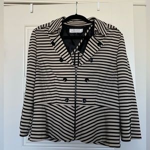 women’s tahari striped zip up blazer